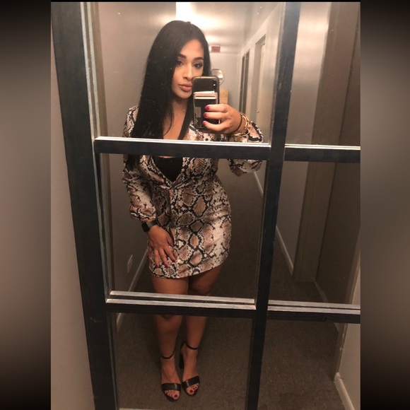 Snakeprint dress from PrettyLittleThing. Size  6 (M). - Picture 2 of 2